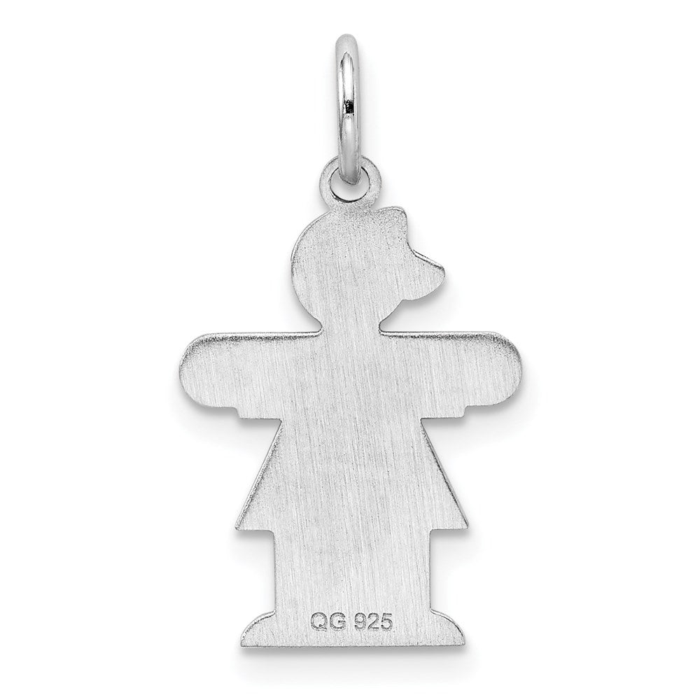 Sterling Silver Rhodium-plated Hugs Kid Charm