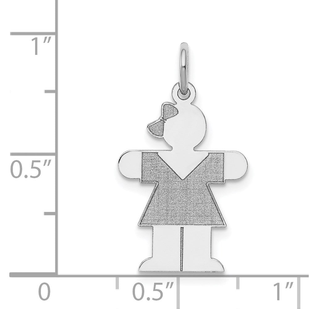 Sterling Silver Rhodium-plated Hugs Kid Charm