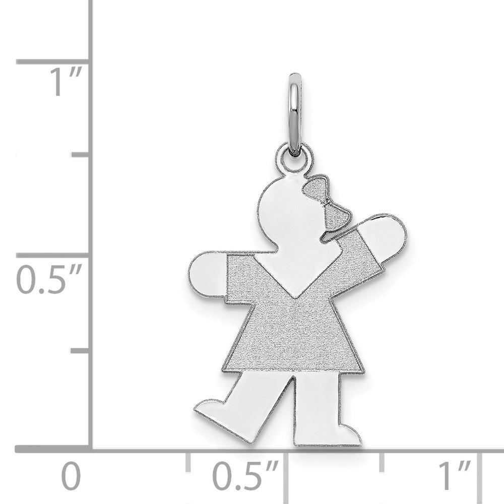 Sterling Silver Rhodium-plated Kiss Kid Charm