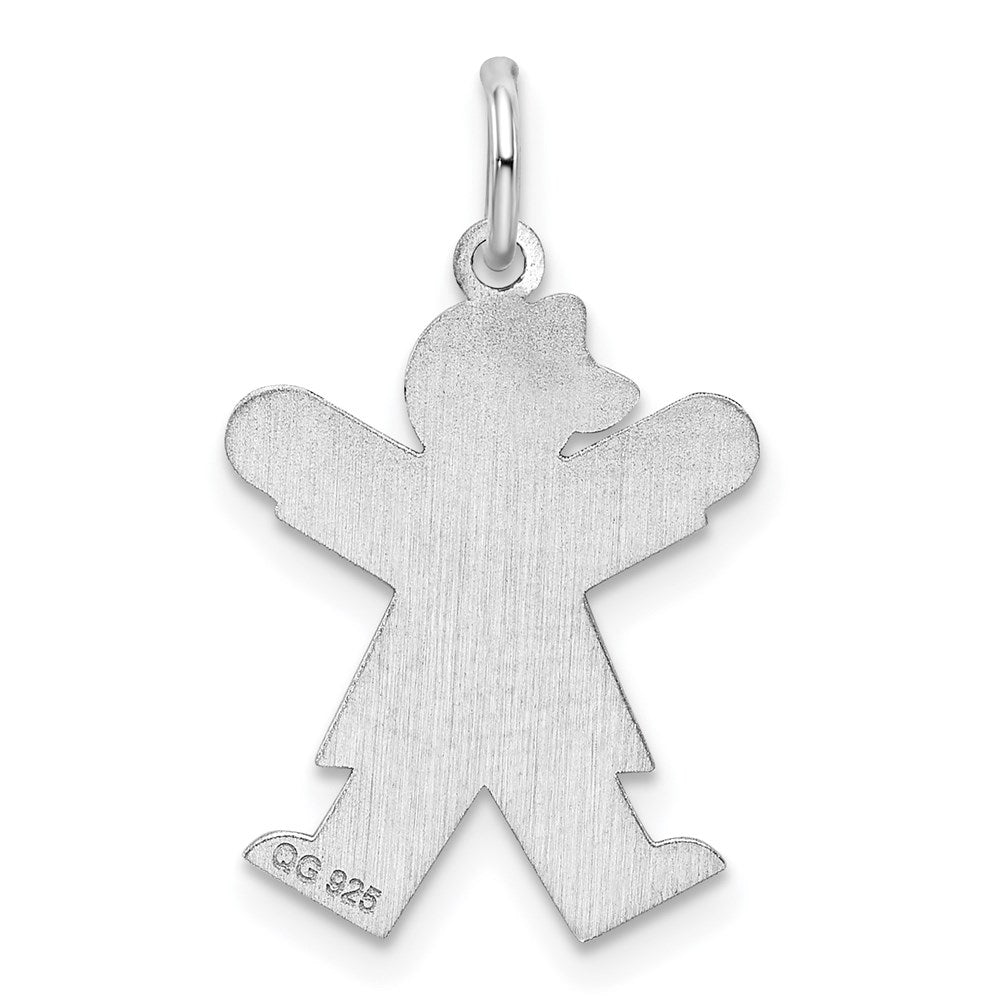 Sterling Silver Rhodium-plated Joy Kid Charm