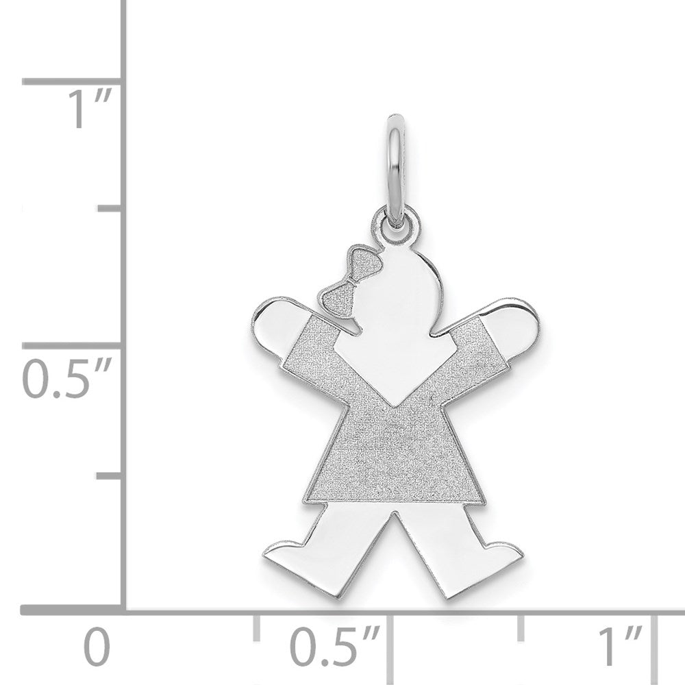 Sterling Silver Rhodium-plated Joy Kid Charm