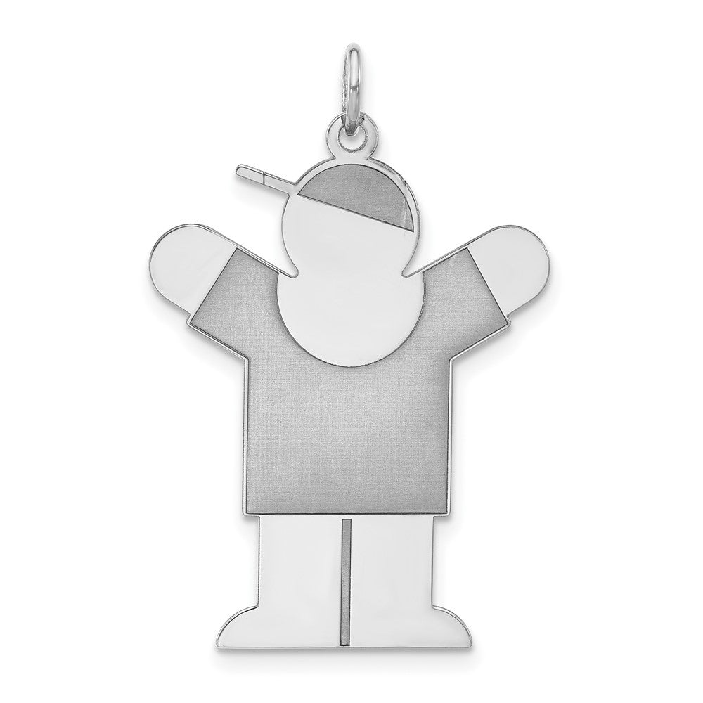 Sterling Silver Polished & Laser Design Love Boy Charm