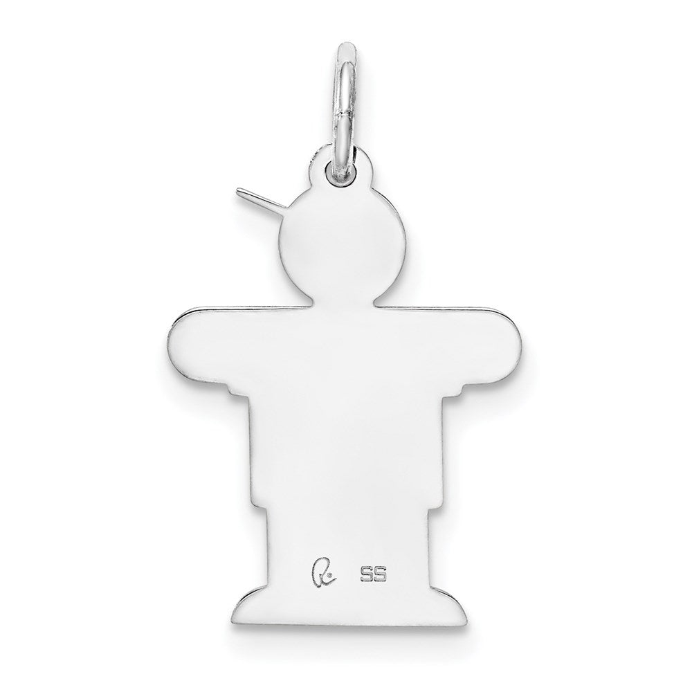 Sterling Silver Rhodium-plated Kid Charm