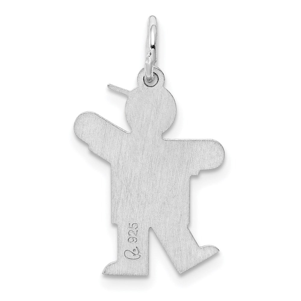 Sterling Silver Rhodium-plated Kid Charm