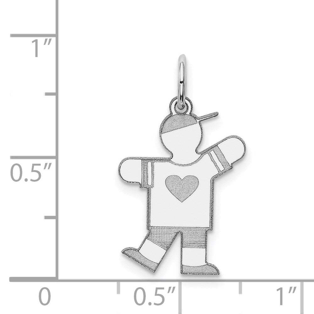 Sterling Silver Rhodium-plated Kid Charm