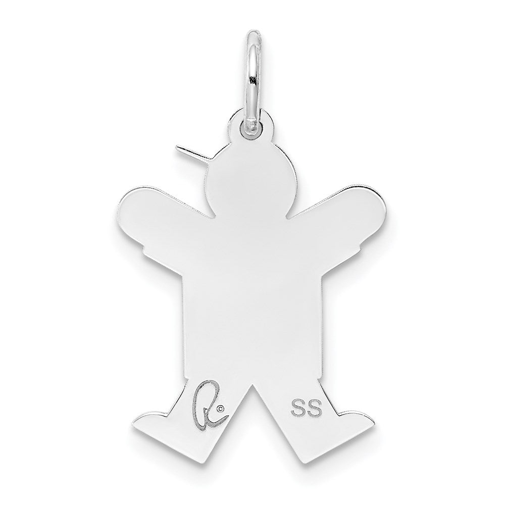 Sterling Silver Rhodium-plated Kid Charm