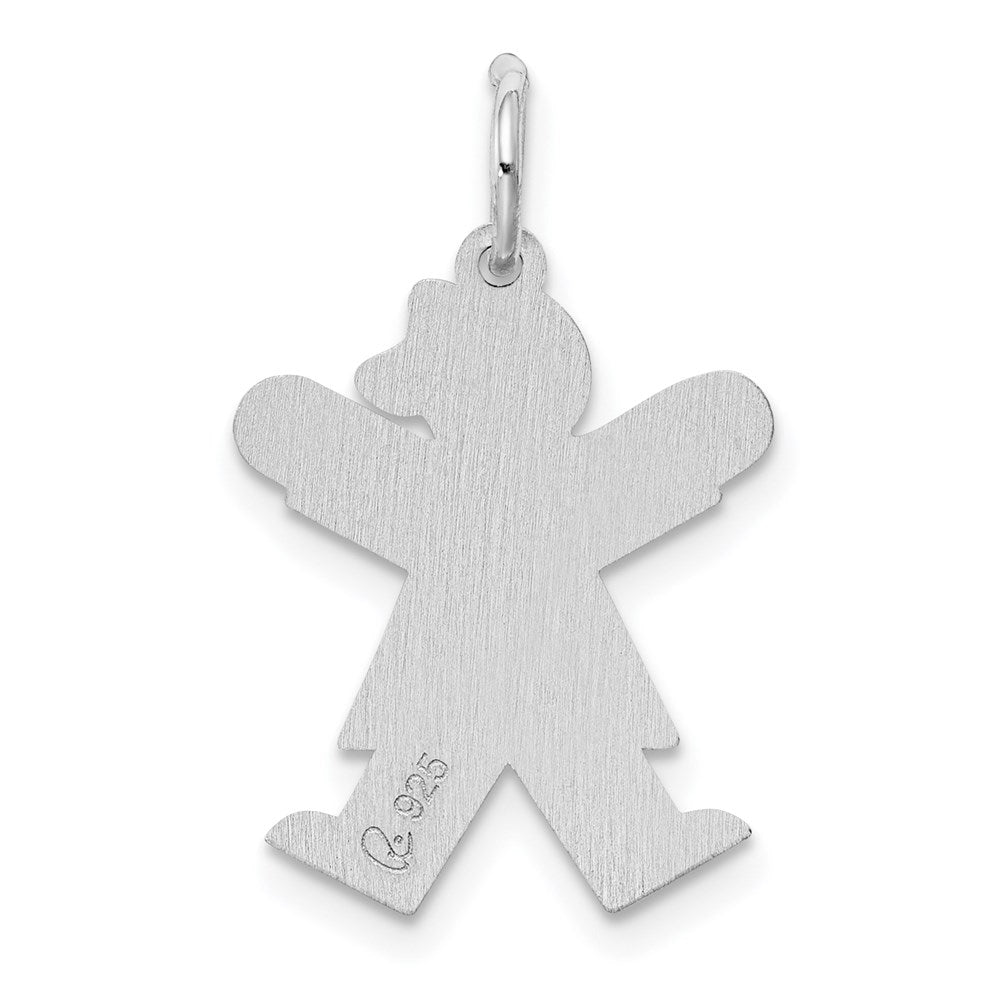 Sterling Silver Rhodium-plated Kid Charm