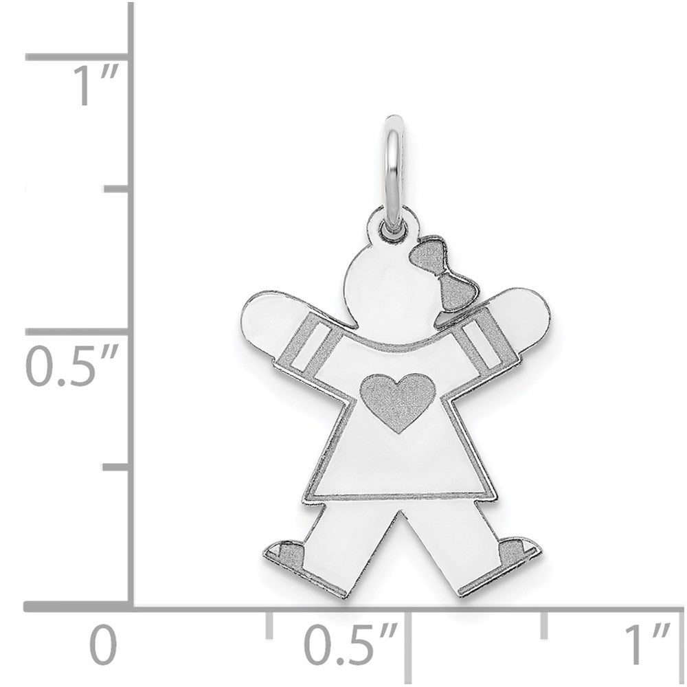 Sterling Silver Rhodium-plated Kid Charm