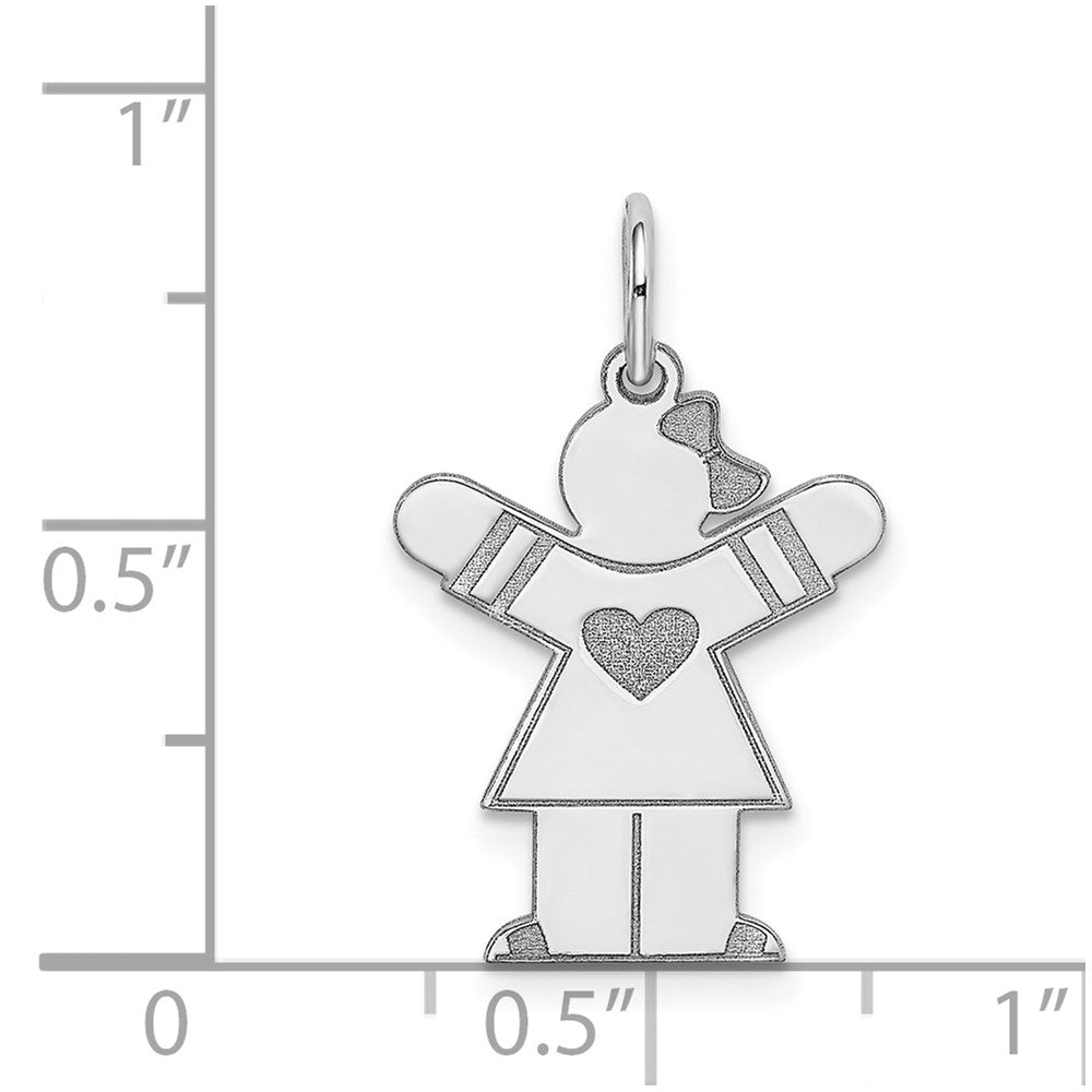 Sterling Silver Rhodium-plated Kid Charm