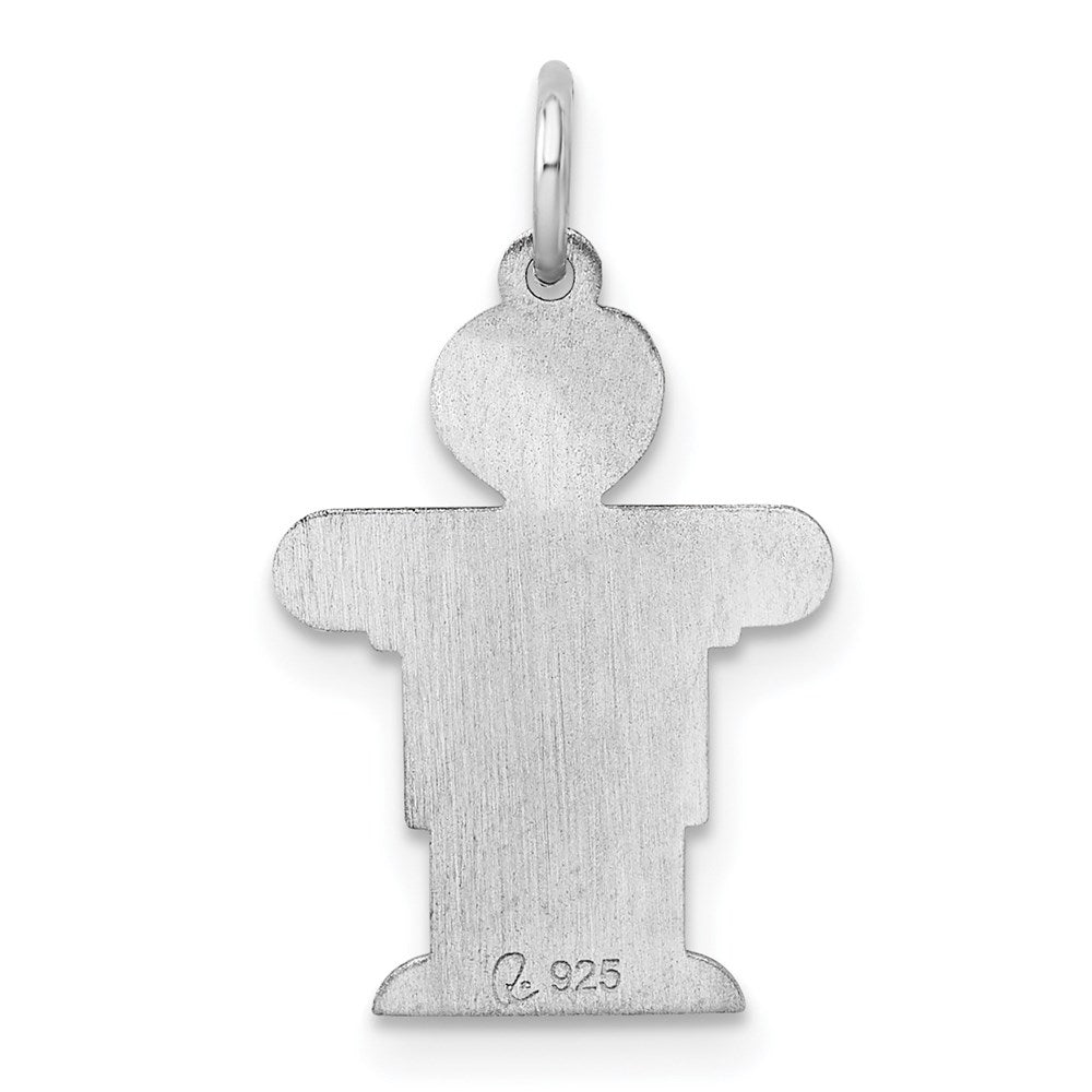 Sterling Silver Rhodium-plated Kid Charm