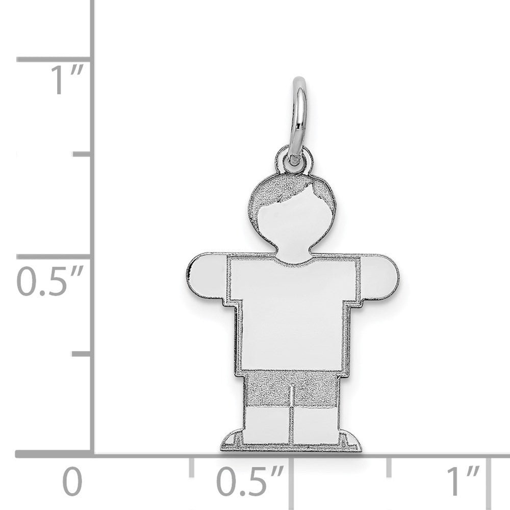 Sterling Silver Rhodium-plated Kid Charm