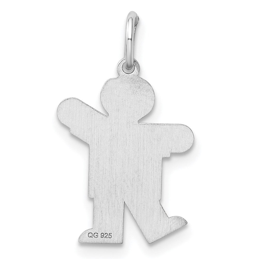 Sterling Silver Rhodium-plated Kid Charm