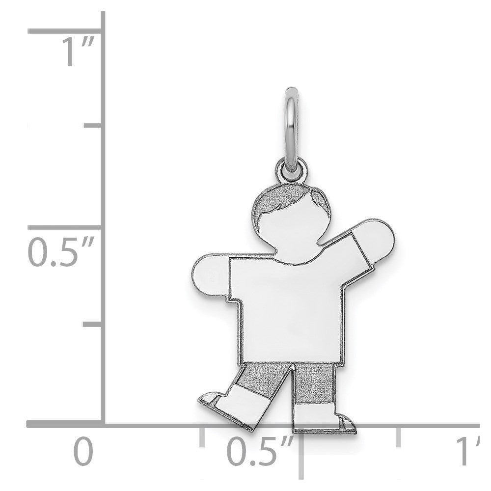 Sterling Silver Rhodium-plated Kid Charm