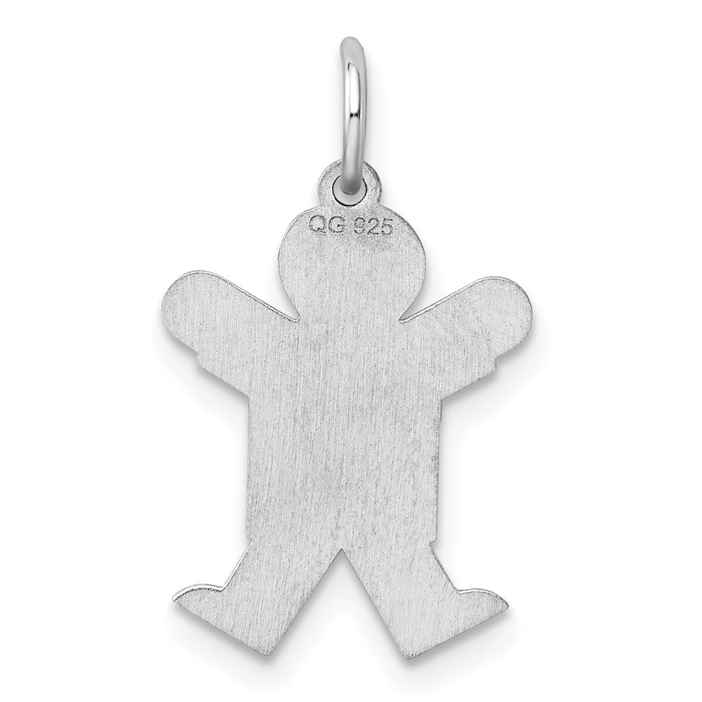 Sterling Silver Rhodium-plated Kid Charm