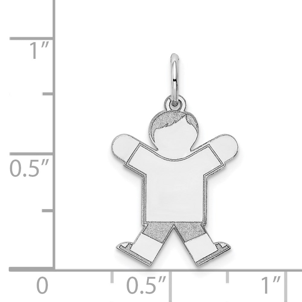 Sterling Silver Rhodium-plated Kid Charm