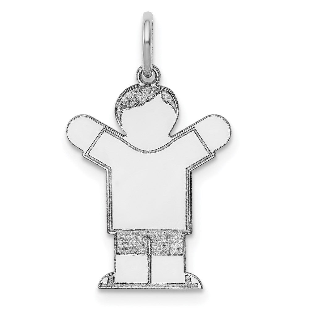 Sterling Silver Rhodium-plated Kid Charm