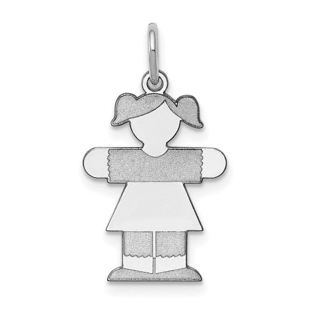 Sterling Silver Rhodium-plated Kid Charm