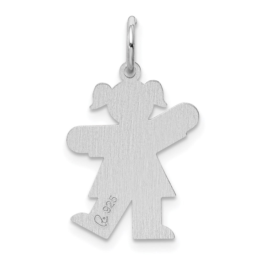 Sterling Silver Rhodium-plated Kid Charm