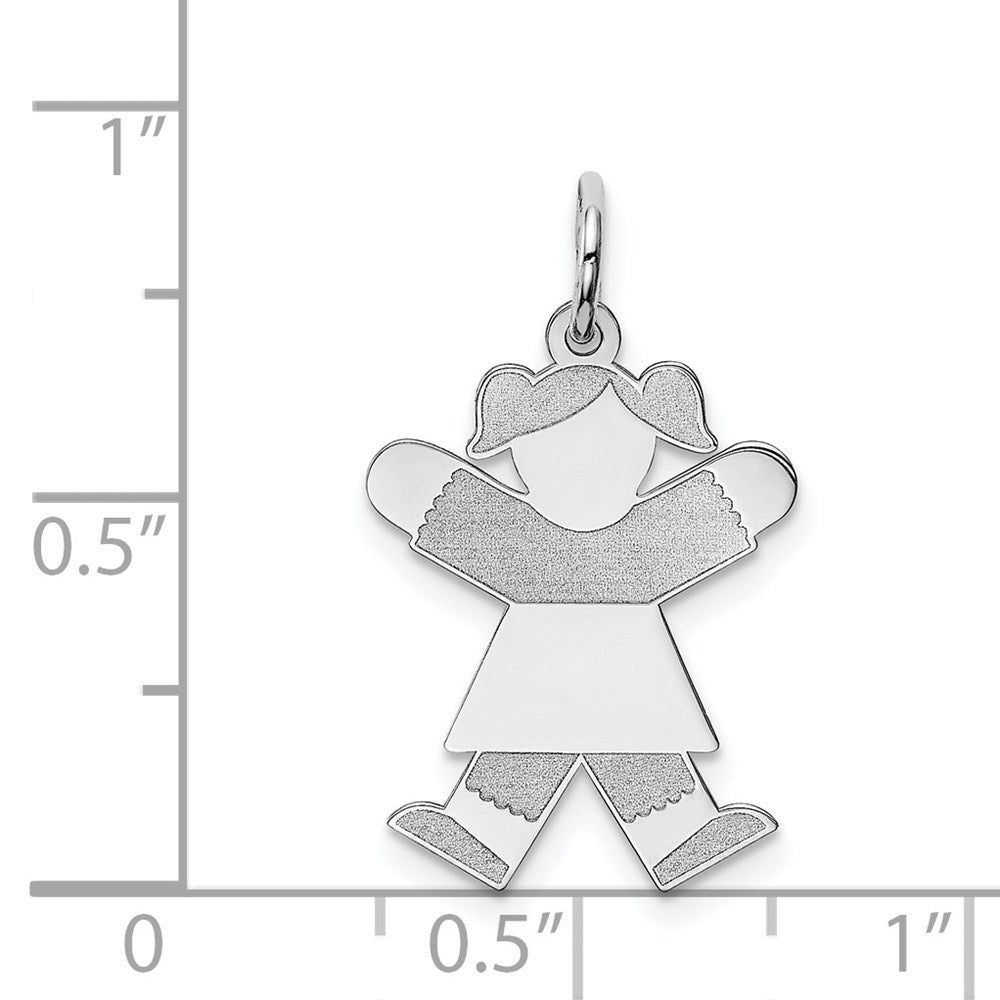 Sterling Silver Rhodium-plated Kid Charm