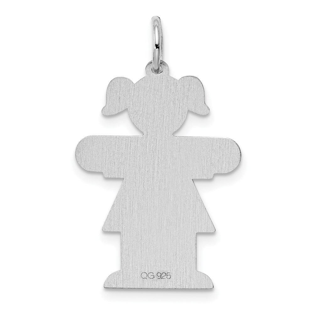 Sterling Silver Rhodium-plated Kid Charm