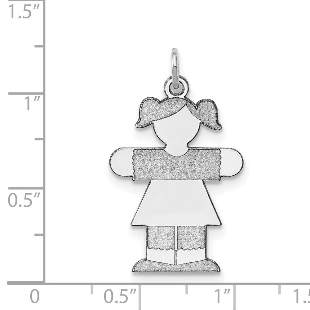 Sterling Silver Rhodium-plated Kid Charm