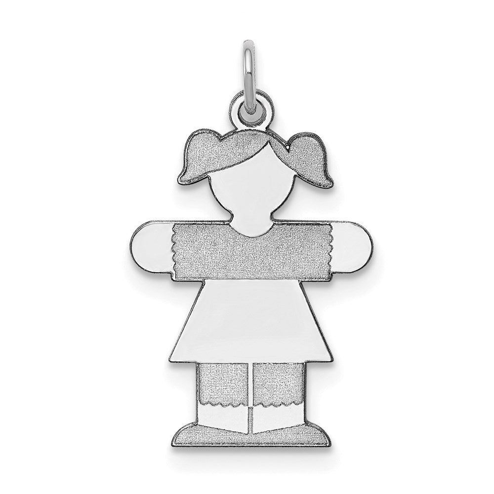 Sterling Silver Rhodium-plated Kid Charm