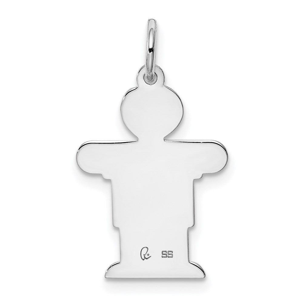 Sterling Silver Rhodium-plated Kid Charm