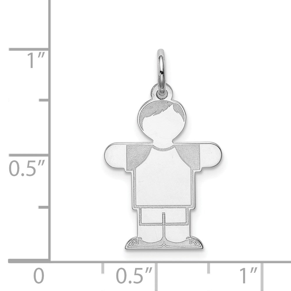 Sterling Silver Rhodium-plated Kid Charm