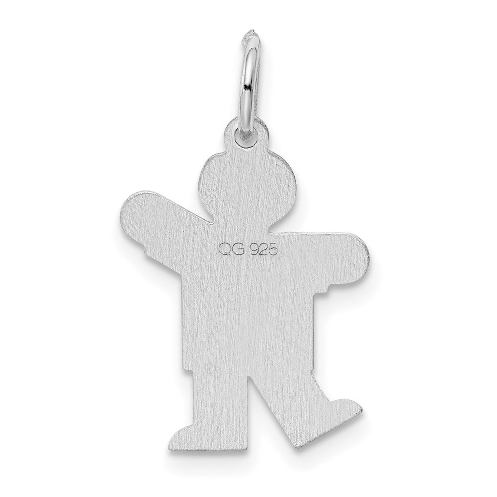 Sterling Silver Rhodium-plated Kid Charm