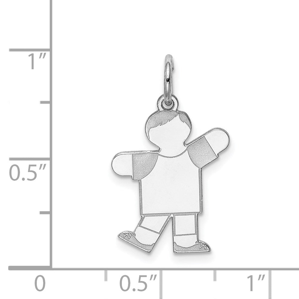 Sterling Silver Rhodium-plated Kid Charm