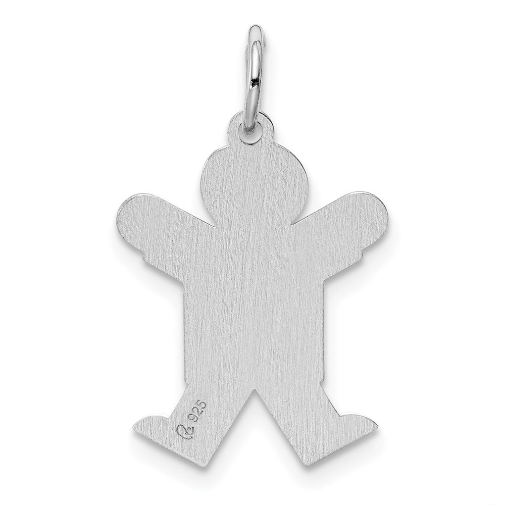 Sterling Silver Rhodium-plated Kid Charm