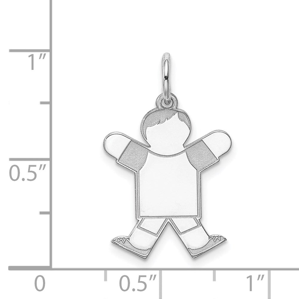 Sterling Silver Rhodium-plated Kid Charm