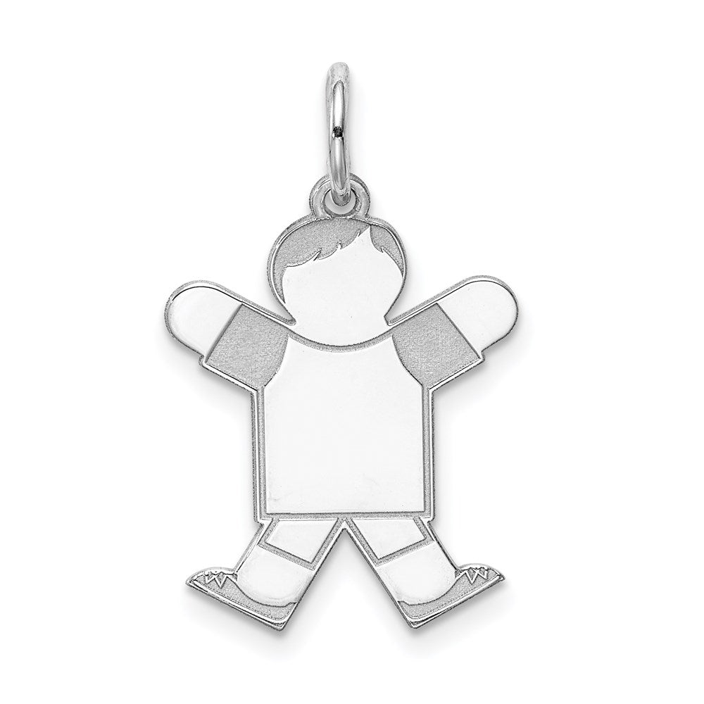 Sterling Silver Rhodium-plated Kid Charm