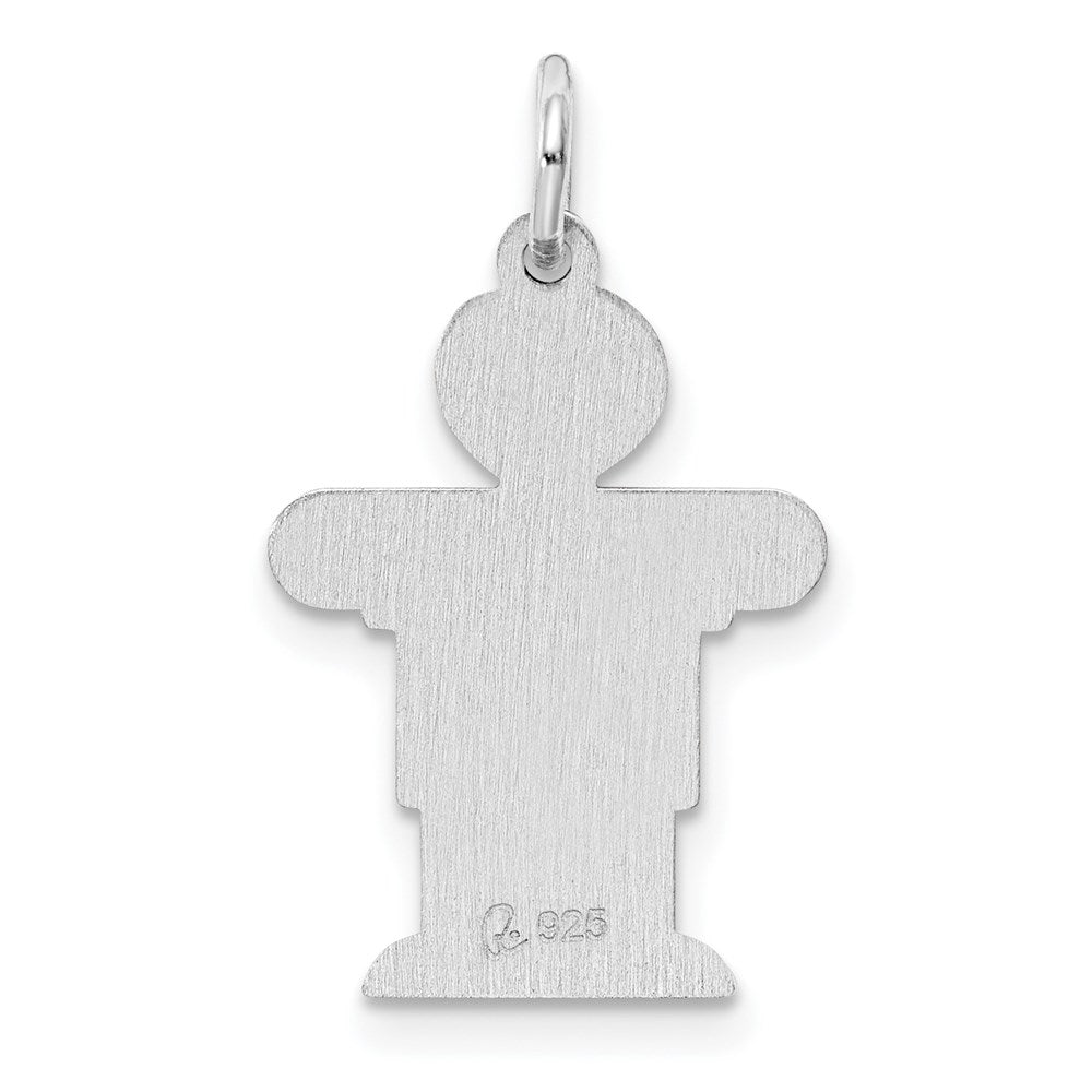 Sterling Silver Rhodium-plated Kid Charm