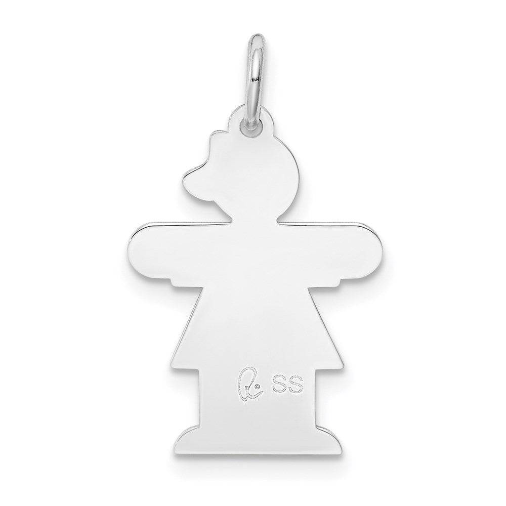 Sterling Silver Rhodium-plated Kid Charm