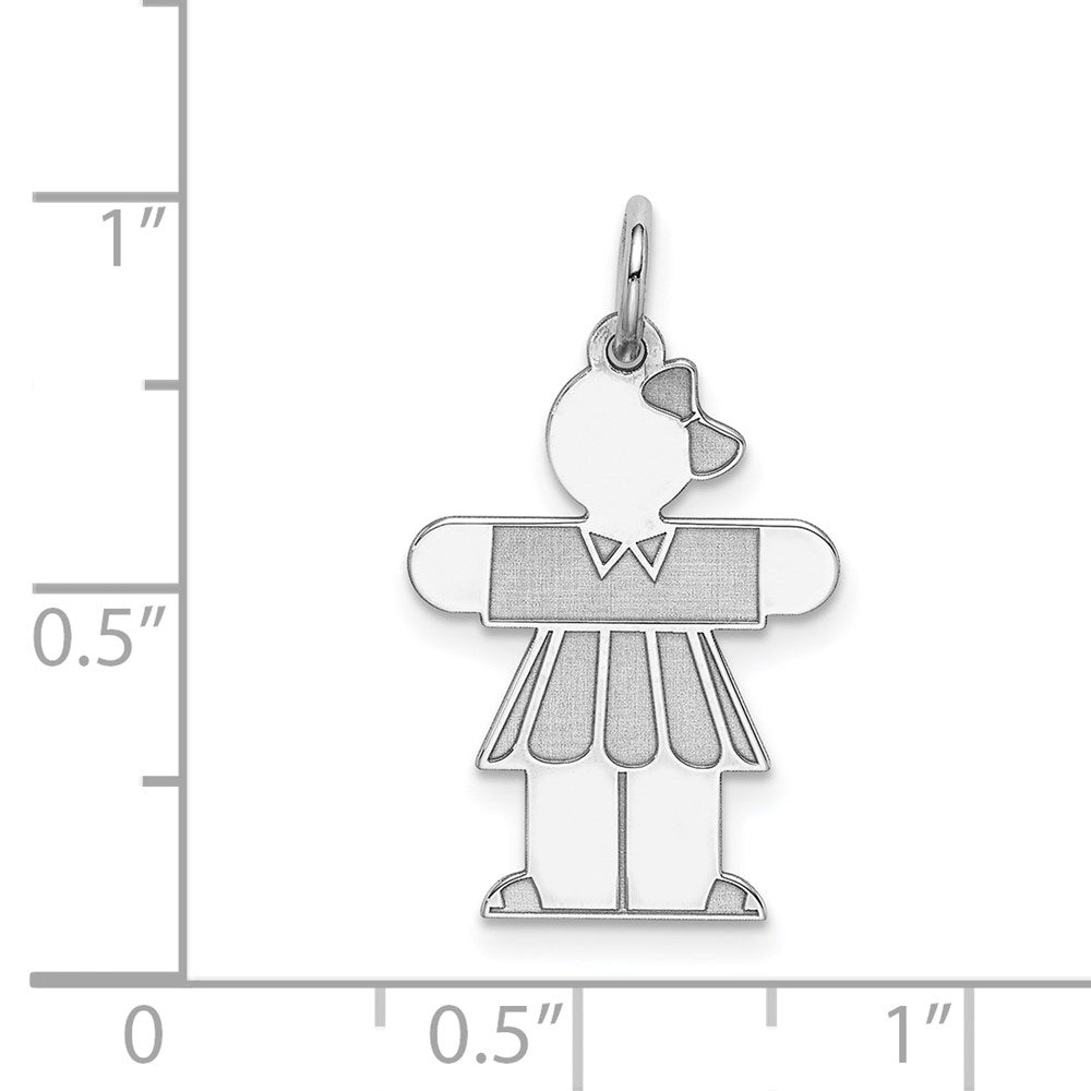 Sterling Silver Rhodium-plated Kid Charm