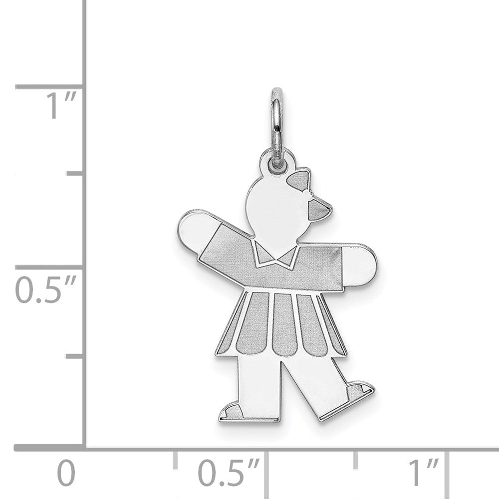 Sterling Silver Rhodium-plated Kid Charm