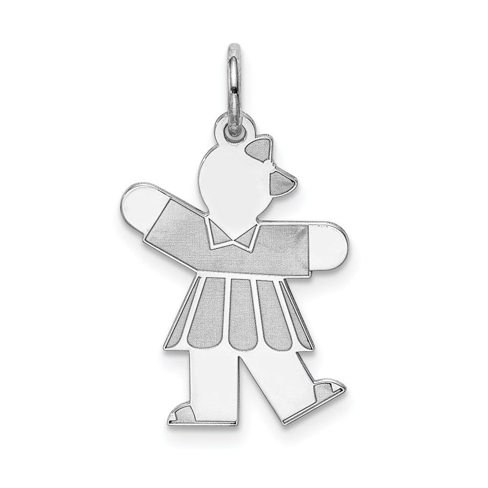 Sterling Silver Rhodium-plated Kid Charm