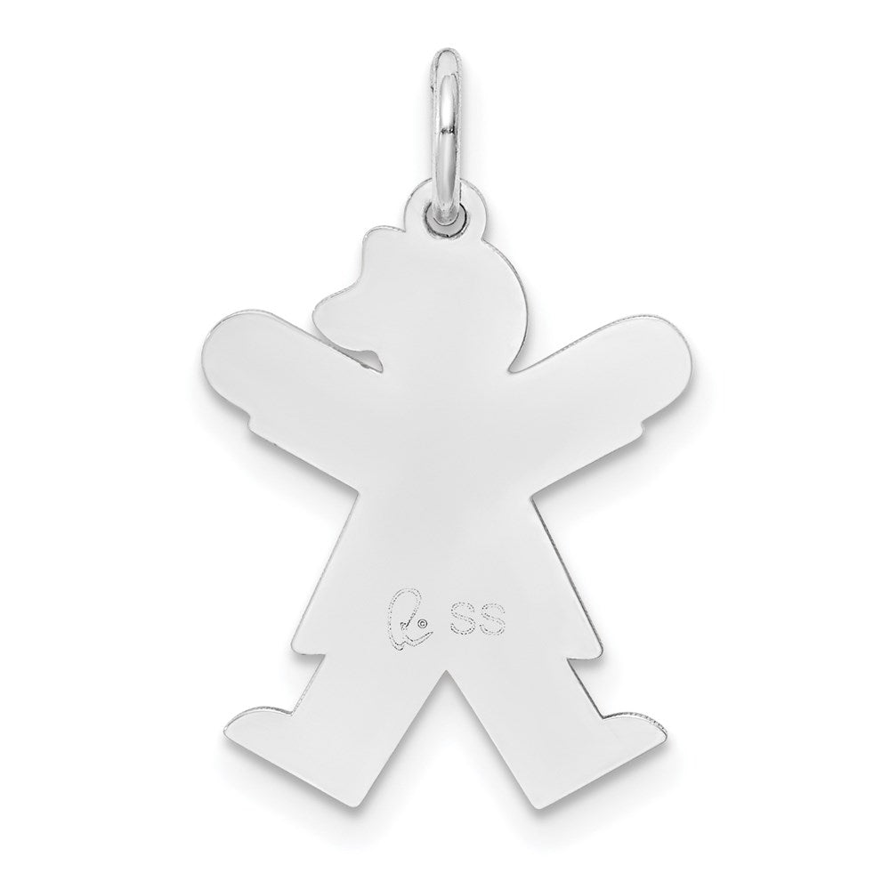 Sterling Silver Rhodium-plated Kid Charm