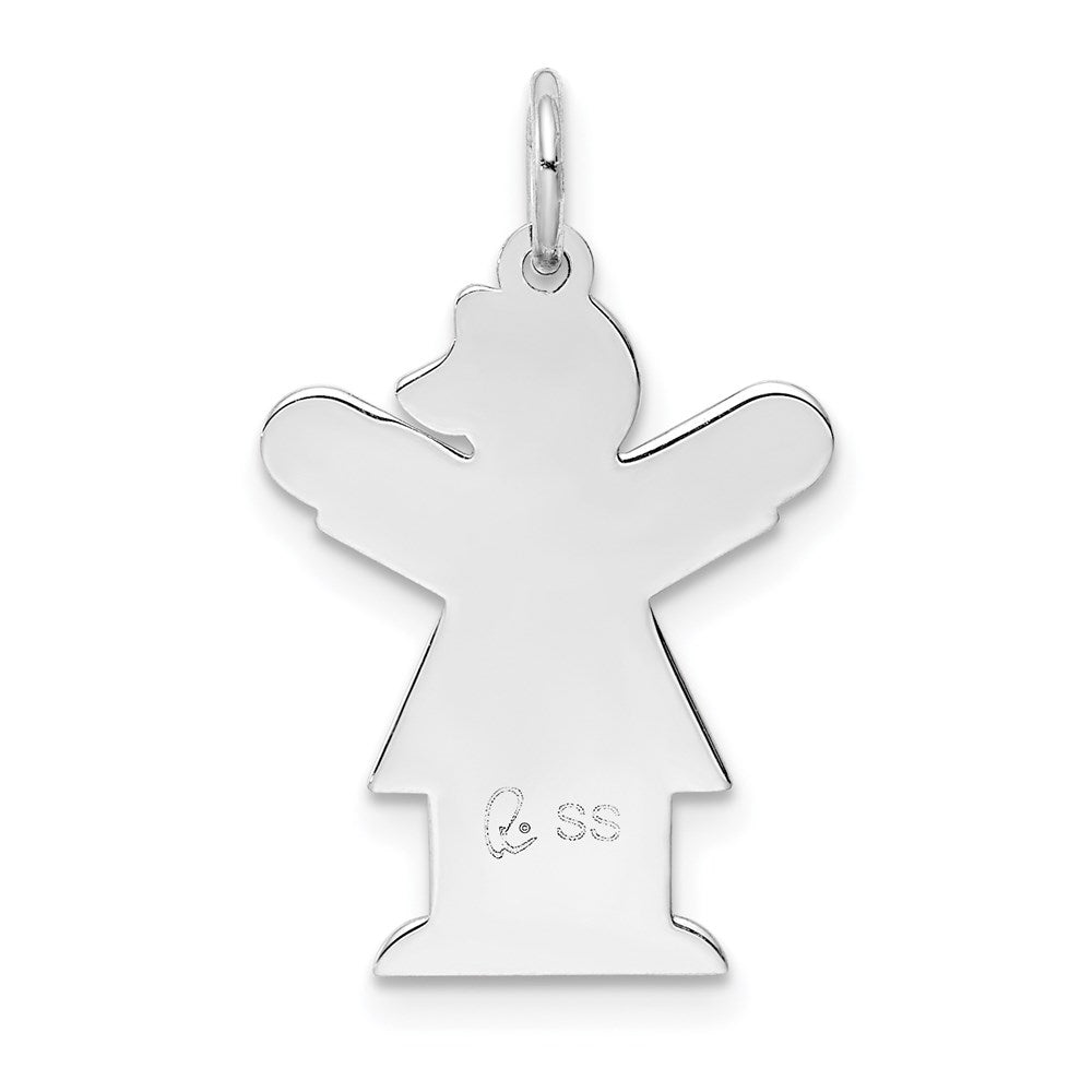 Sterling Silver Rhodium-plated Kid Charm