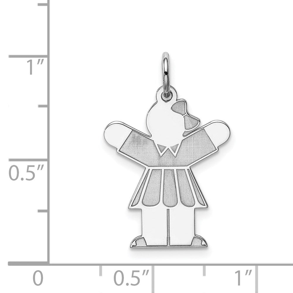 Sterling Silver Rhodium-plated Kid Charm