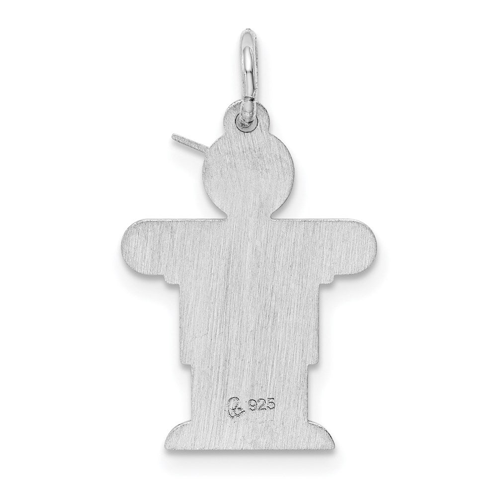 Sterling Silver Rhodium-plated Kid Charm