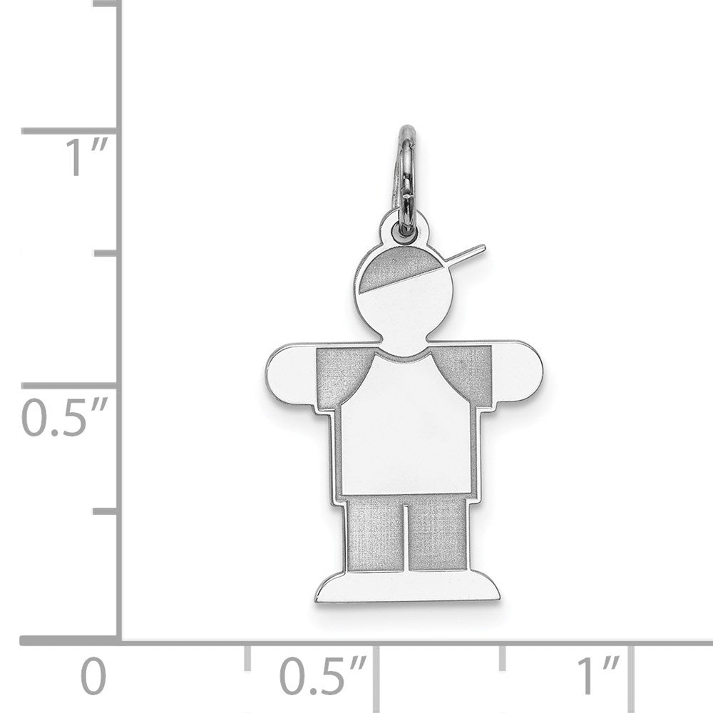 Sterling Silver Rhodium-plated Kid Charm