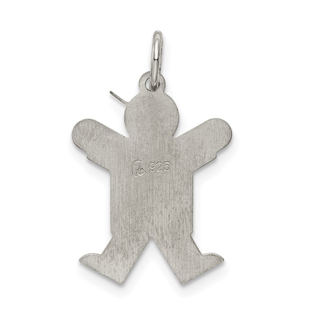 Sterling Silver Rhodium-plated Kid Charm