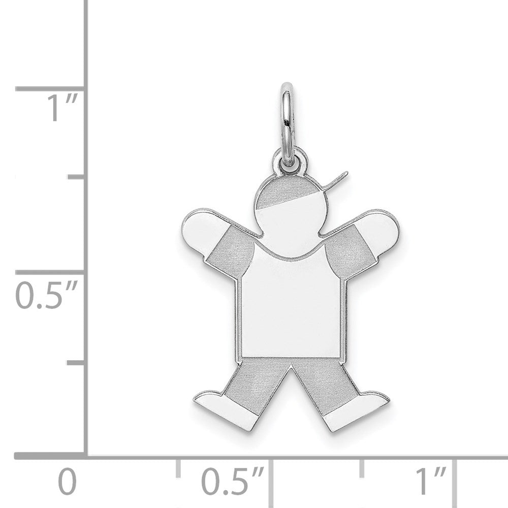 Sterling Silver Rhodium-plated Kid Charm