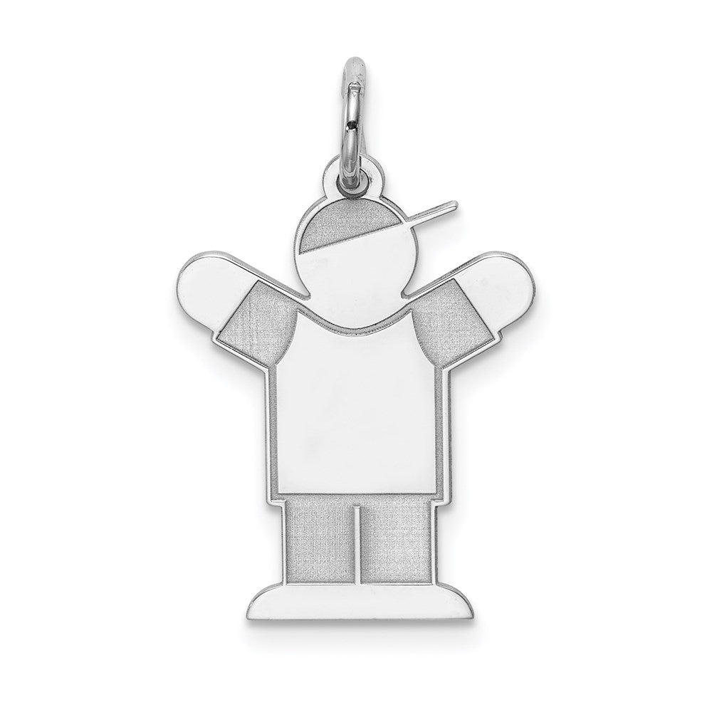 Sterling Silver Rhodium-plated Kid Charm