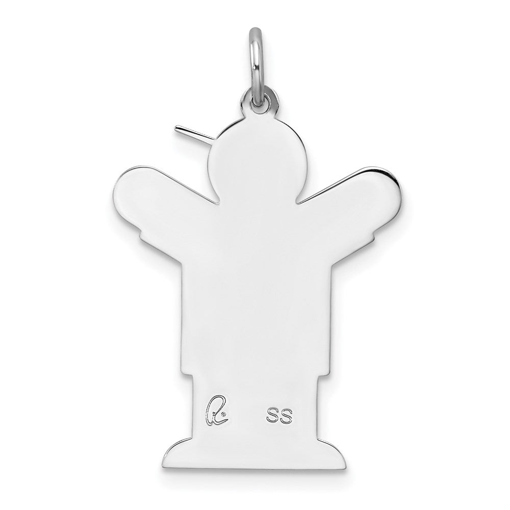 Sterling Silver Rhodium-plated Kid Charm