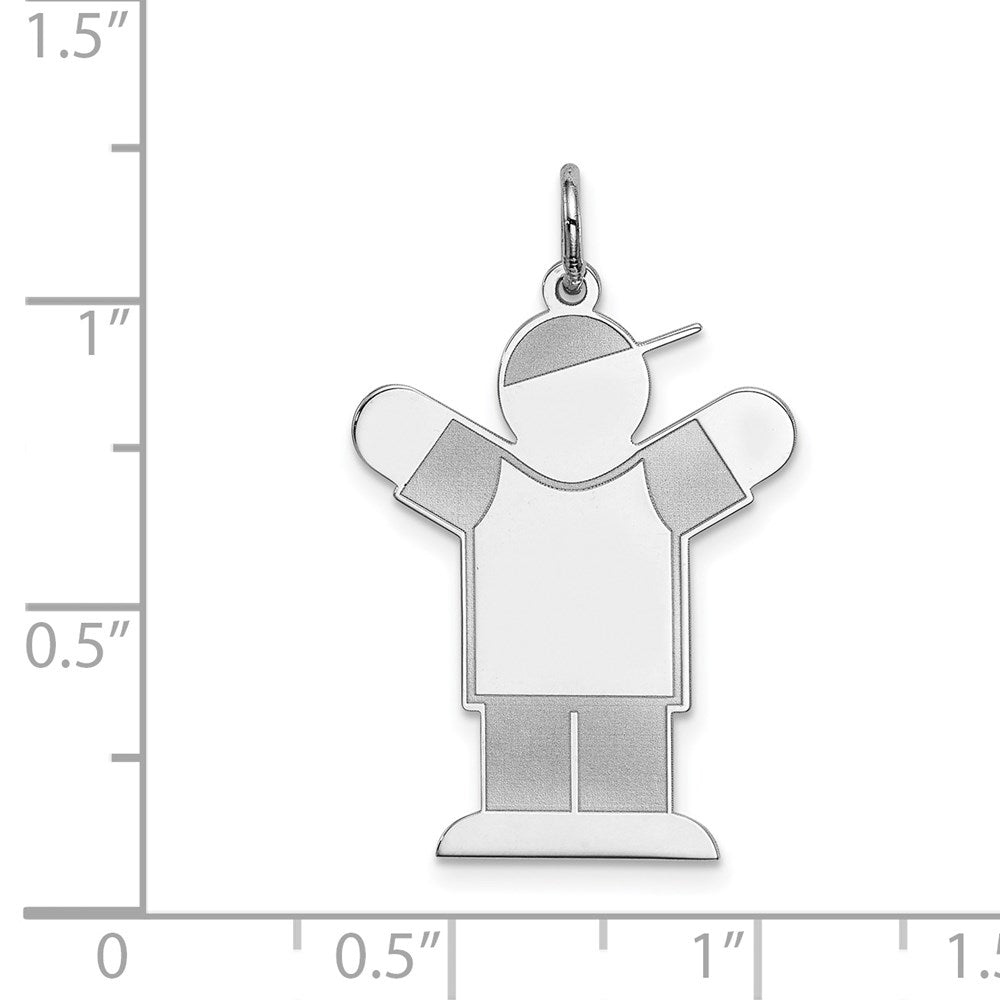 Sterling Silver Rhodium-plated Kid Charm