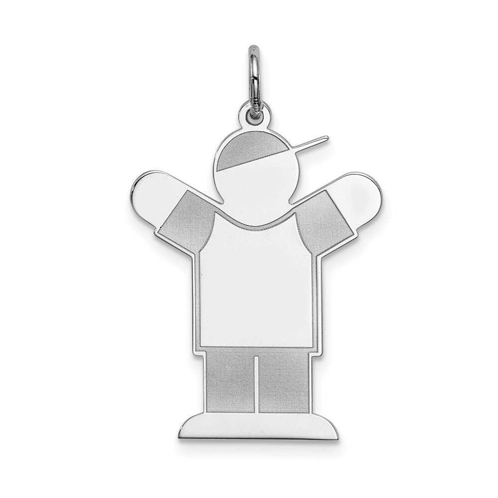 Sterling Silver Rhodium-plated Kid Charm