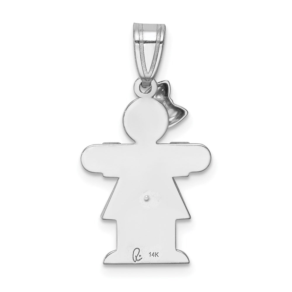 14k White Gold AA Diamond Kid Pendant